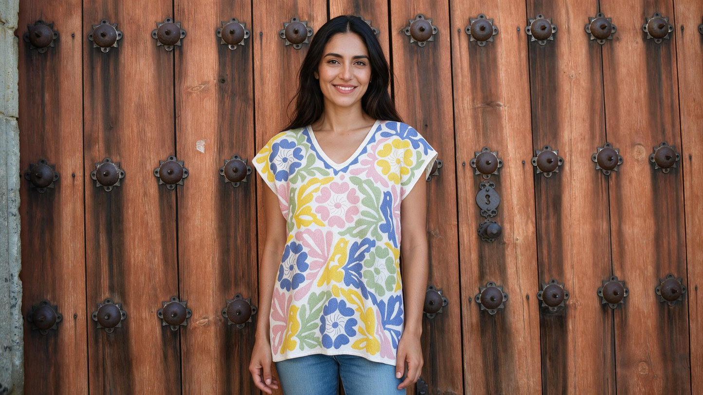Blusa Huipil de Jalapa de Díaz Bordada a Mano – Arte Textil de Oaxaca