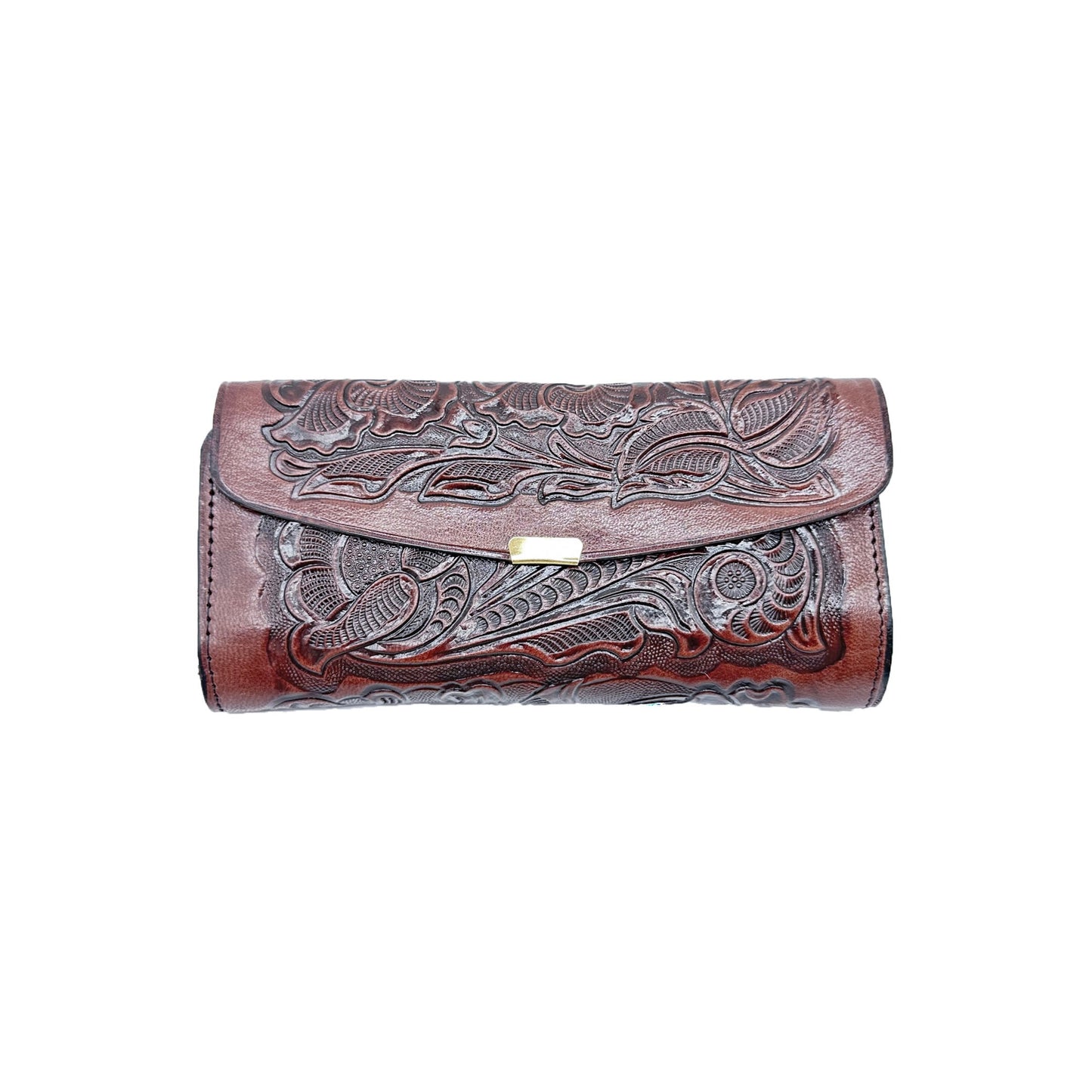 Cartera Artesanal de Piel Grabada para Dama - Hecha a Mano en México