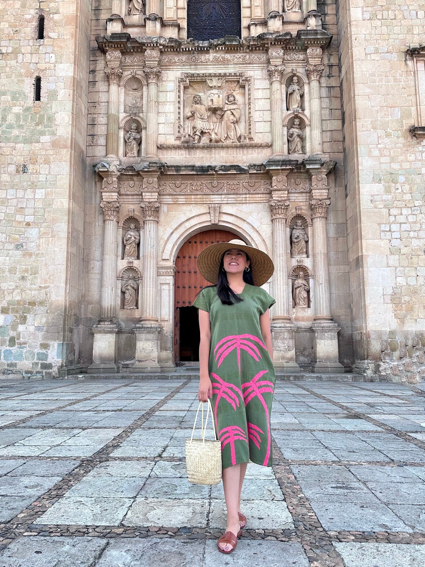 Exquisite Military Green Huipil: Handmade in San Juan Colorado, Oaxaca.