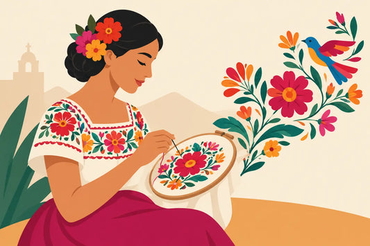 Bordado floral mexicano que cuenta historias