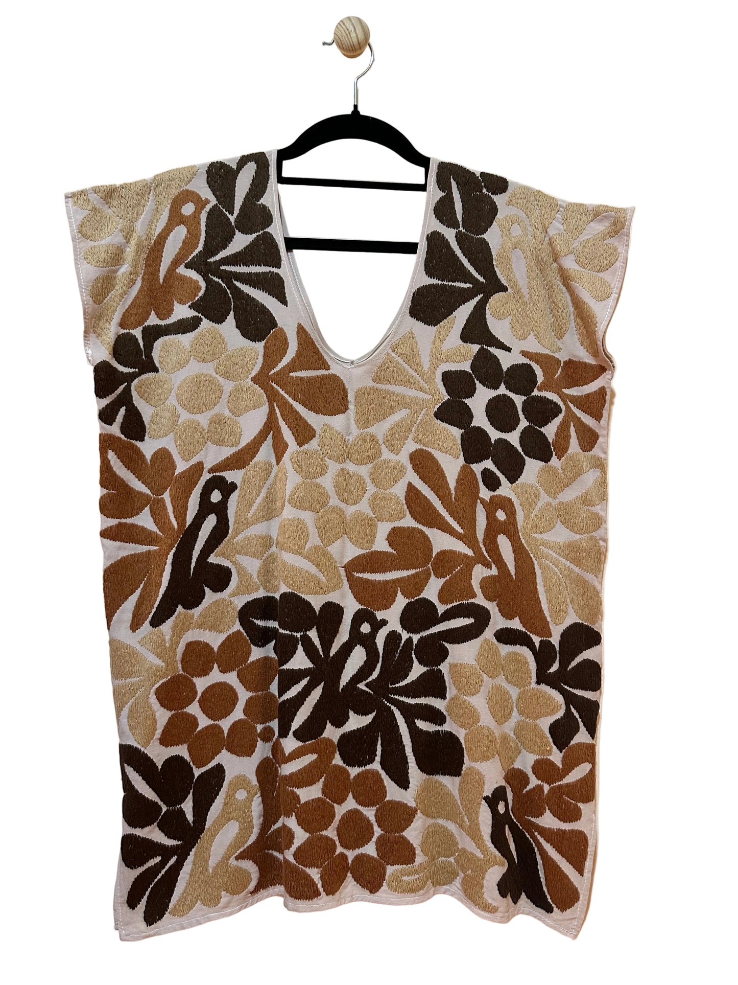Blusa Huipil de Jalapa de Díaz Bordada a Mano Cafe – Arte Textil de Oaxaca