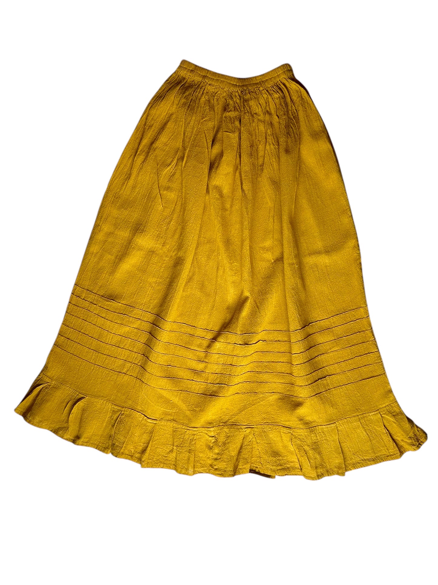 Handmade long blanket skirt hand-dyed pleated cotton one-size-fits-all