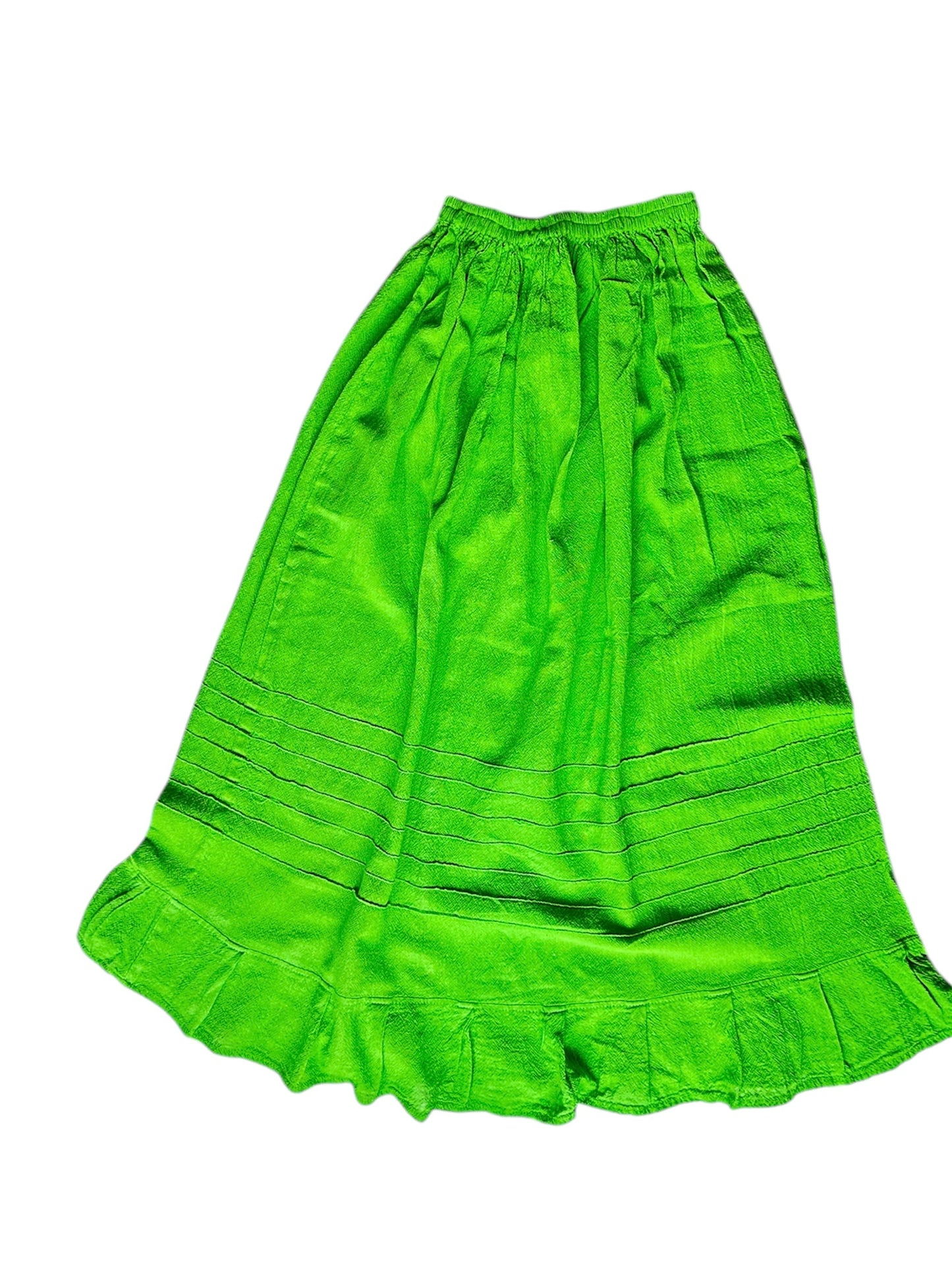 Handmade long blanket skirt hand-dyed pleated cotton one-size-fits-all