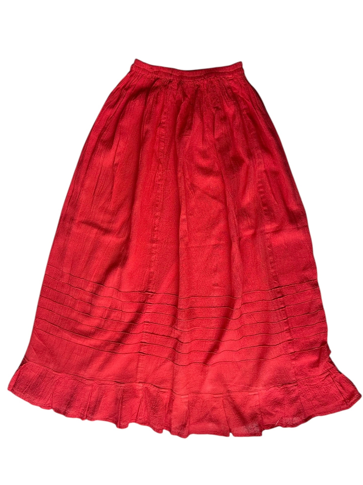 Handmade long blanket skirt hand-dyed pleated cotton one-size-fits-all