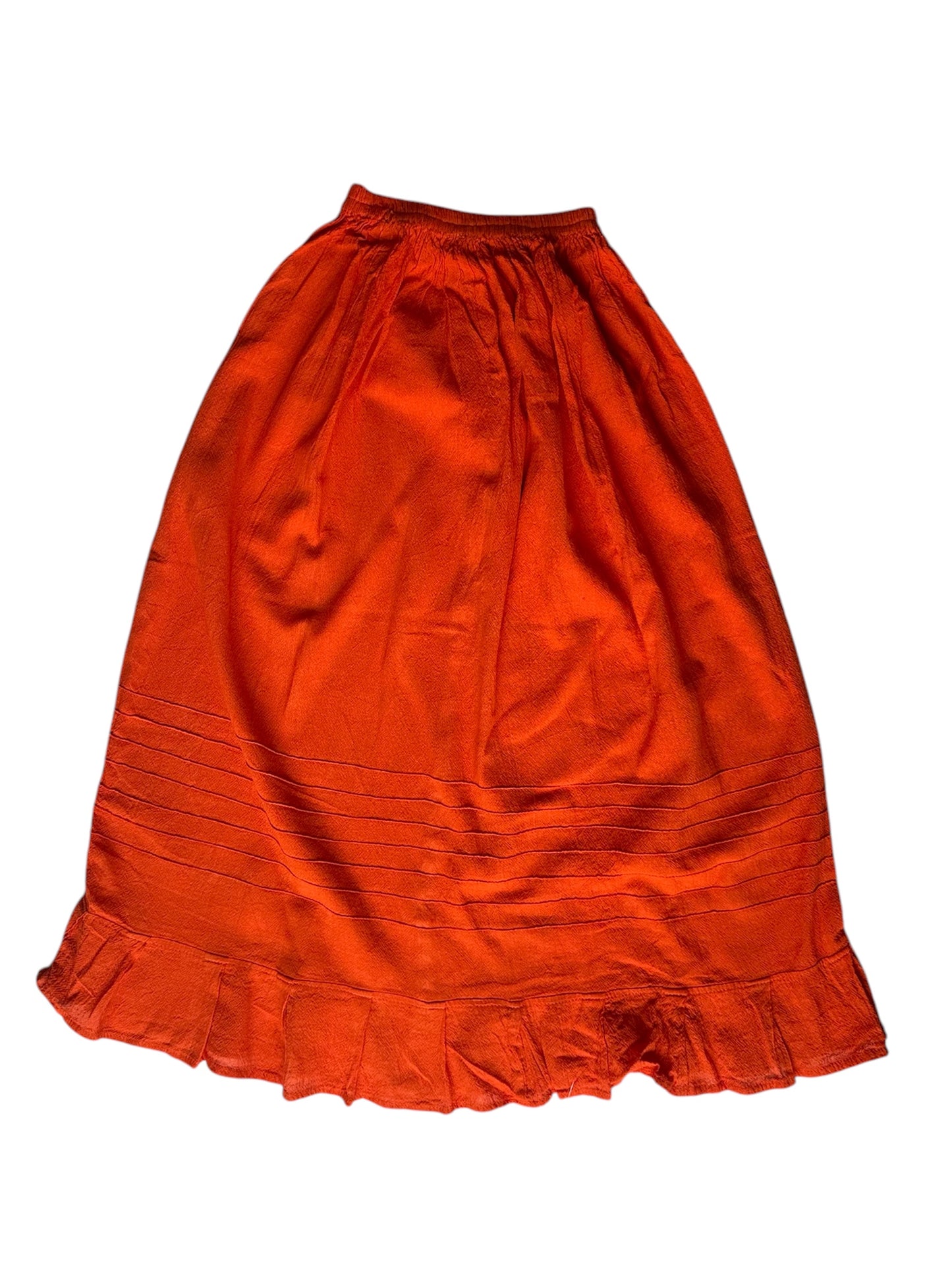 Handmade long blanket skirt hand-dyed pleated cotton one-size-fits-all