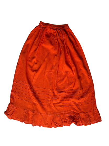 Handmade long blanket skirt hand-dyed pleated cotton one-size-fits-all
