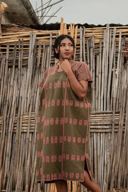 Mexican dress, huipil loom, Oaxacan dress, hippie dress, long boho dress, long dress, beach kaftan, bohemian, bohemian dress